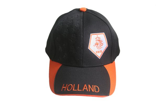 HOLLAND BLACK ORANGE KNVB LOGO FIFA SOCCER WORLD CUP EMBOSSED HAT CAP .. NEW