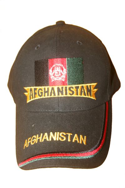 AFGHANISTAN BLACK COUNTRY FLAG  EMBOSSED HAT CAP   ..  NEW