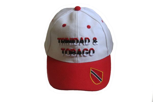 TRINIDAD & TOBAGO WHITE RED EMBOSSED HAT CAP .. NEW