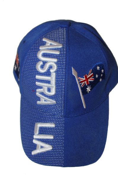 AUSTRALIA BLUE COUNTRY FLAG EMBOSSED HAT CAP .. NEW