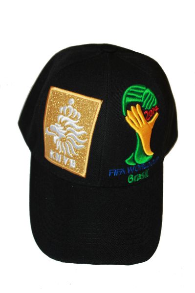 NETHERLANDS HOLLAND BLACK KNVB LOGO FIFA SOCCER WORLD CUP EMBOSSED HAT CAP .. NEW