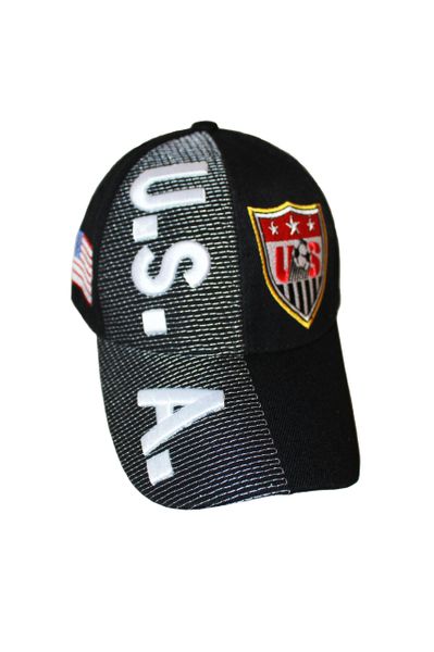 USA BLACK COUNTRY FLAG SOCCER NATIONAL TEAM LOGO FIFA SOCCER WORLD CUP EMBOSSED HAT CAP .. NEW