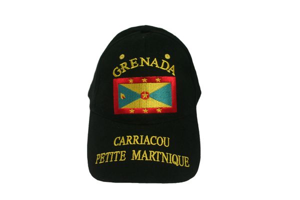 GRENADA BLACK COUNTRY FLAG EMBOSSED HAT CAP .. NEW