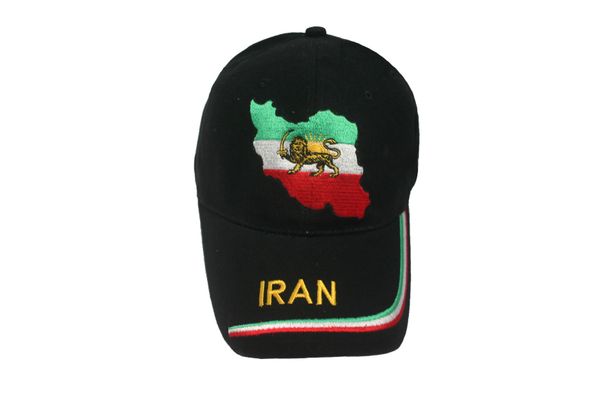 IRAN BLACK COUNTRY FLAG WITH LION EMBOSSED HAT CAP .. NEW