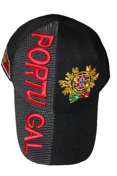 PORTUGAL BLACK - FPF LOGO FIFA SOCCER WORLD CUP EMBOSSED HAT CAP .. NEW