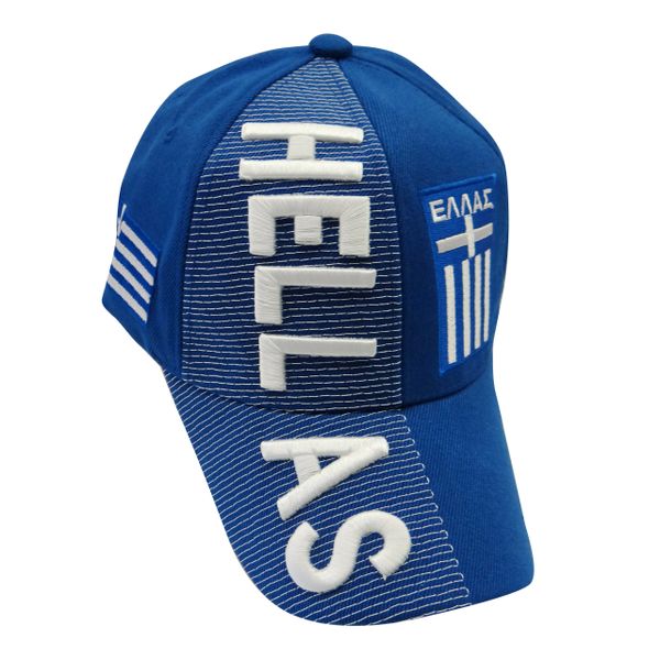 HELLAS BLUE COUNTRY FLAG EMBOSSED HAT CAP .. NEW