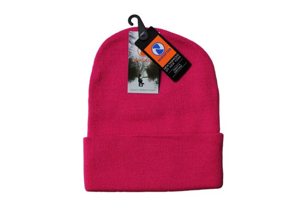 HOTPINK TOQUE HAT With BRIM .. NEWHATTAN .. Size : ONE SIZE