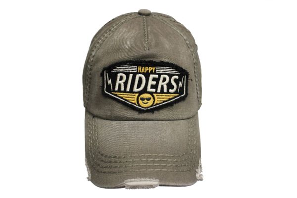 HAPPY RIDERS Olive Stone - Washed Worn Look VINTAGE HAT CAP