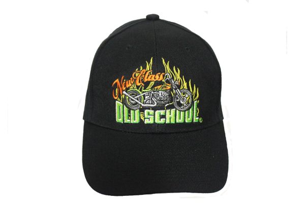 NEW CLASS OLD SCHOOL Black Embroidered HAT CAP With Velcro Strap For Adjustment