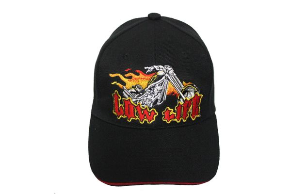 LOW LIFE Black Embroidered HAT CAP With Velcro Strap For Adjustment