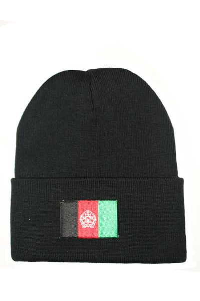 Afghanistan Country Flag BRIM Knitted Toque HAT CAP choose your color BLACK, RED, PINK..... NEW