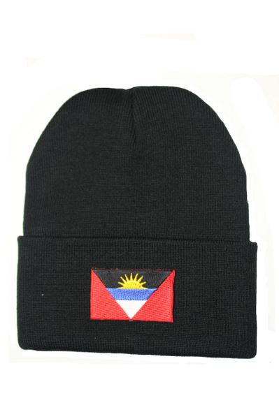 Antigua and Barbuda Country Flag BRIM Knitted HAT CAP choose your color BLACK, WHITE, RED, PINK... NEW