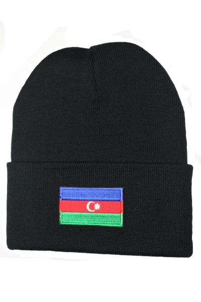AZERBAIJAN Country Flag BRIM Knitted HAT choose your color CAP BLACK, WHITE, RED, PINK, BLUE... NEW