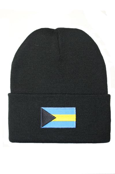 BAHAMAS Country Flag BRIM Knitted HAT choose your color BLACK, WHITE, RED, PINK, BLUE... NEW