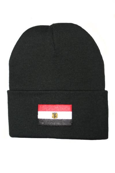 EGYPT Country Flag BRIM Knitted HAT CAP choose your color BLACK, WHITE, RED, PINK, BLUE... NEW
