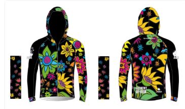 BLACK VERSION SPRING FLOWERS LADIES FULL ZIP WIND JACKET