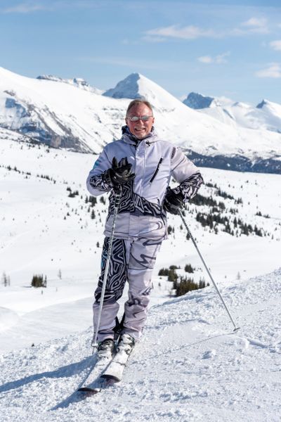 Mens Fit Technical Ski Pant BLACK TUSK white/grey