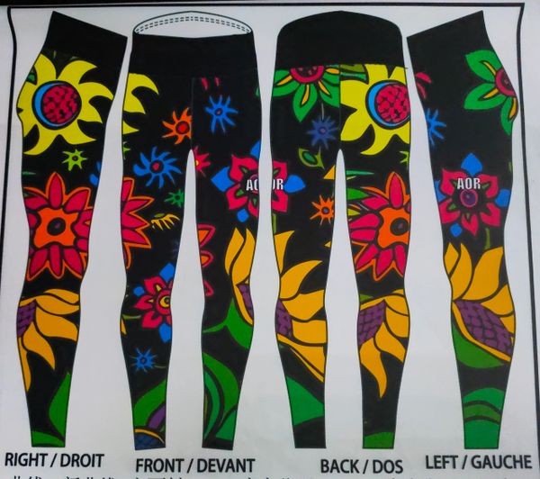 SPRING FLOWERS FULL LENGTH TIGHTS WITH YOGA WAIST
