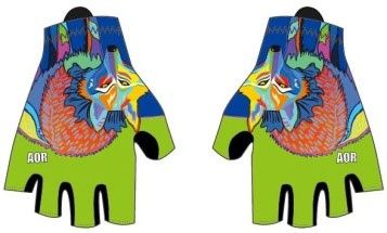 Wolf fingerless padded cycling glove