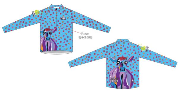 LAVENDER LUCY Ladies thermal stretch long sleeve 12 " zipper