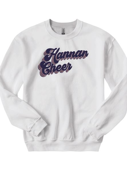 Hannan Cheer White Crew Sweatshirt