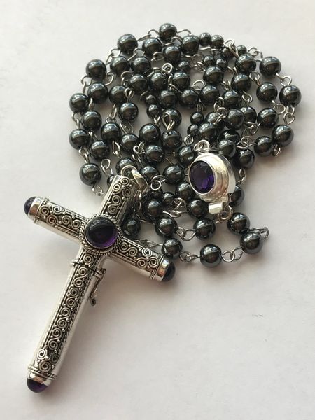 Cruel Intentions Stash Cross - 925 Sterling Silver Bun Design with Amethyst