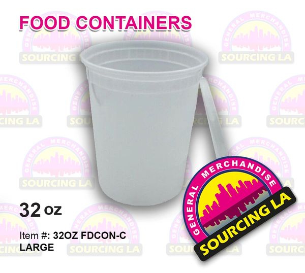 32 oz Heavy Duty Large Round Deli Food/Soup Plastic Containers w/ Lids 240 PCS