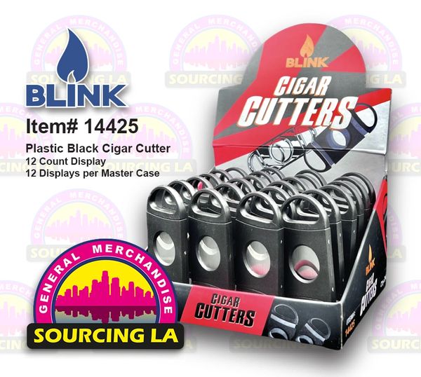 BLINK PLASTIC BLACK CIGAR CUTTER - 24CT -14425