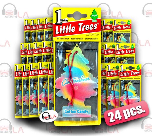 Little Trees Hanging Car and Home Freshener, Cotton Candy Scent(Pack of 24)