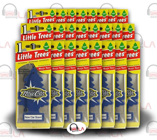 Little Trees Hanging Car and Home Freshener, New Car Scent(Pack of 24)