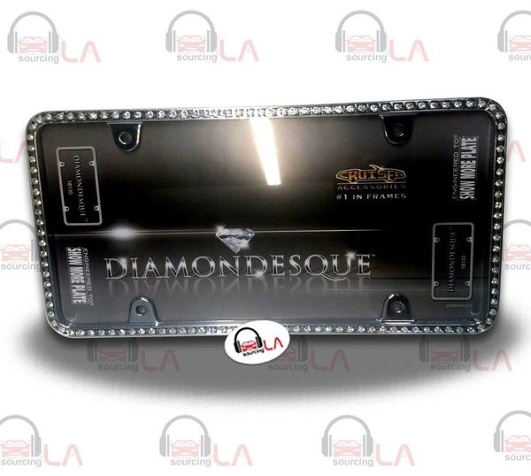 CRUISER ACCESSORIES Clear Diamondesque Black License Plate Frame CRU18130
