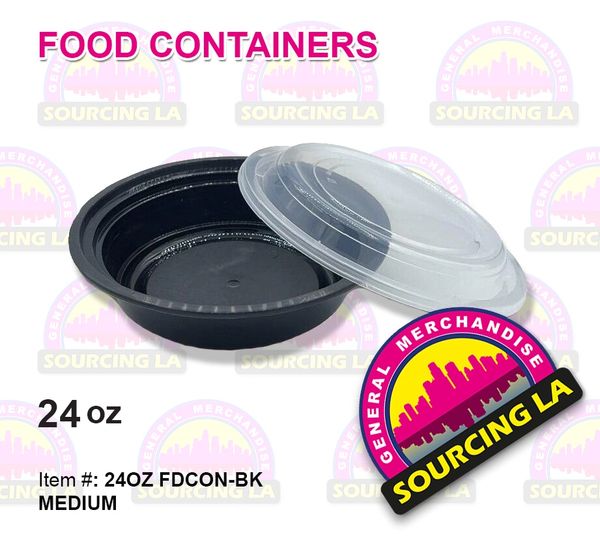 24 oz Rectangle Microwavable Heavy Weight Container w/ Lid 7 1/4" 150 PCS
