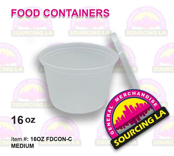 16 oz Round Deli Food/Soup Containers w/ Lids Microwavable Clear Plastic 240PCS