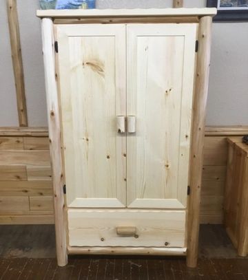 Log Cedar Armoire Cabinet Dresser Chest of Drawers Bedroom Rustic Furniture