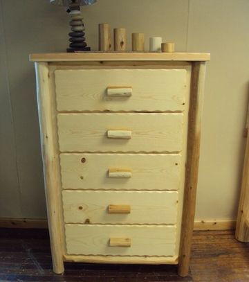 Log Cedar Dresser Chest of Drawers 5 Five Bedroom Rustic Furniture