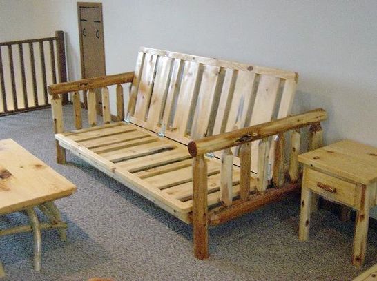Log Cedar Futon Bed Bedroom Living Room Rustic Furniture Full Double