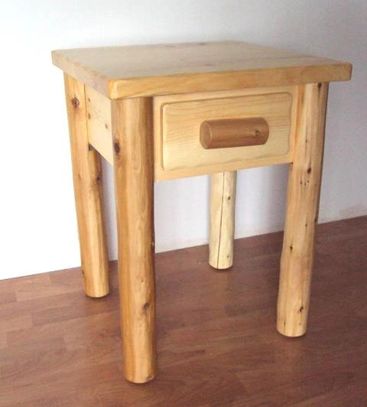 Log Cedar One Drawer Nightstand Night Stand Bedroom Rustic Furniture
