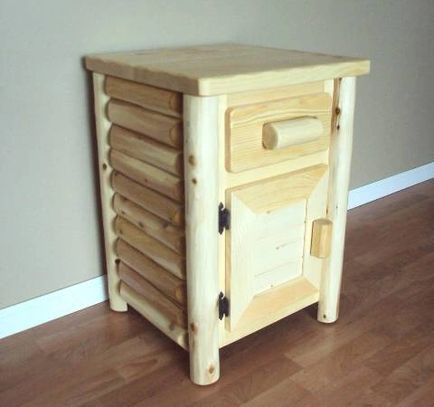 Log Cedar One Drawer Door Nightstand Night Stand Bedroom Rustic Furniture