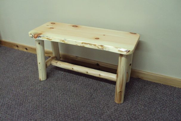 Log Cedar Slab Bench Kitchen Dining Room Rustic Furniture