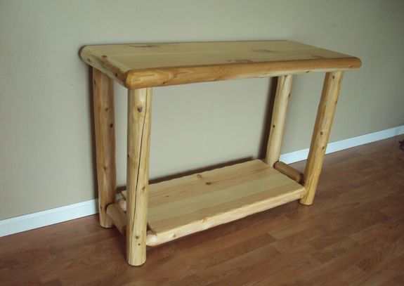 Log Cedar Sofa Table Behind Living Room Rustic Furniture