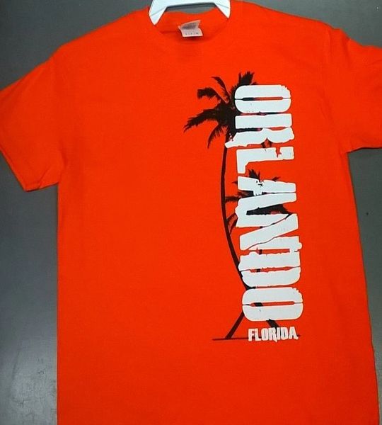 Adult Orlando Florida Pam Tree Side Print T-Shirts