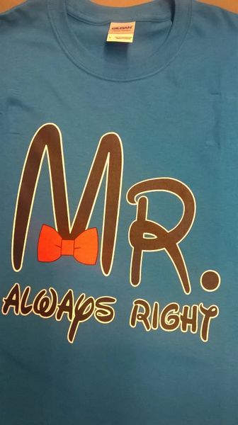 mr always right t shirt