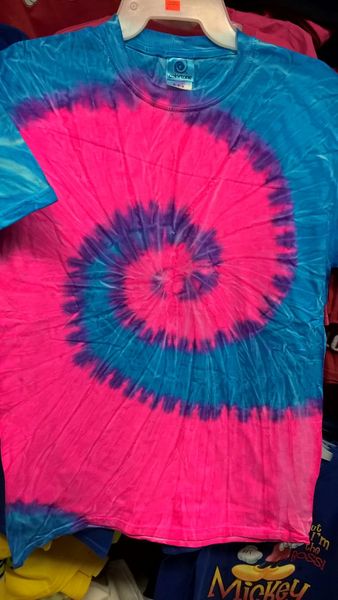 Adult Tie Dye T Shirts Blue/Pink