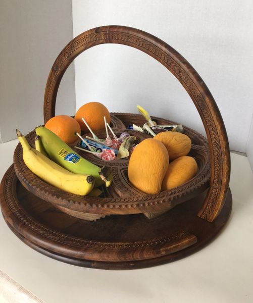 Handmade collapsible wooden basket Size 14"