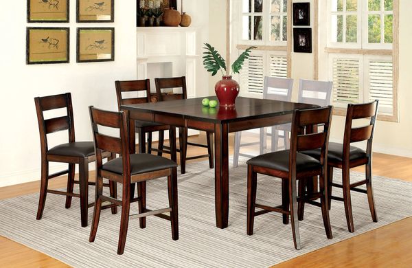 7 Piece Counter Height Dining Set In Dark Cherry By Simple Relax