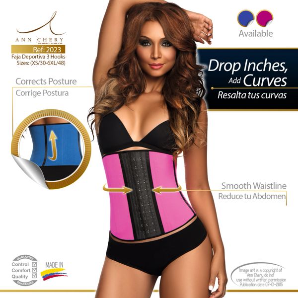Ann Chery 2027 Classic Latex Vest Waist Trainer New With 3 Hooks - LeCorset