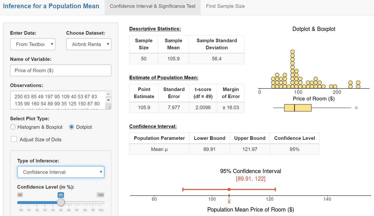 Confidence intervals around the exact smoothing means. The