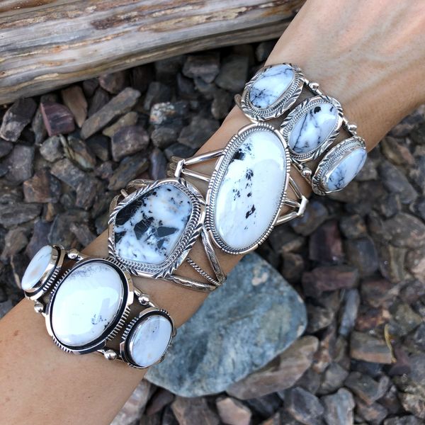 Three Stone White Buffalo Bracelet Native