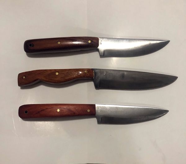 three all purpose hand forged and finished knives