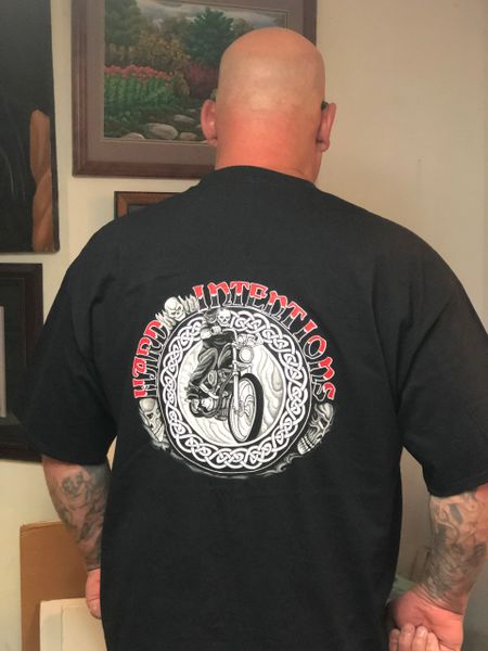Knotty Biker T-Shirt - Graphic on Back, HI Logo on the Front